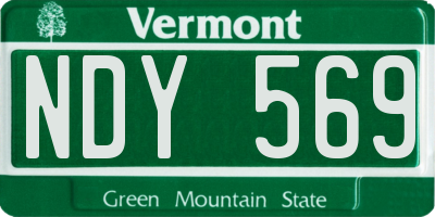 VT license plate NDY569