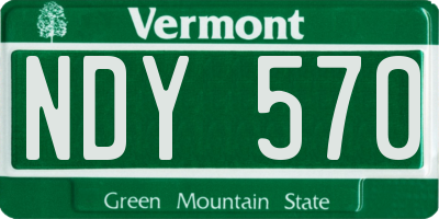 VT license plate NDY570