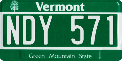 VT license plate NDY571
