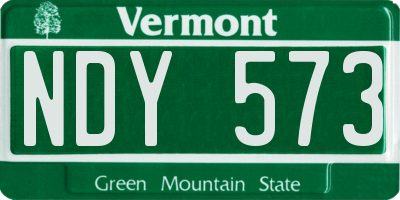 VT license plate NDY573