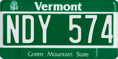 VT license plate NDY574