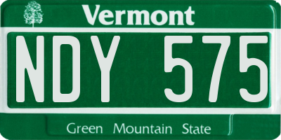 VT license plate NDY575