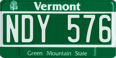 VT license plate NDY576