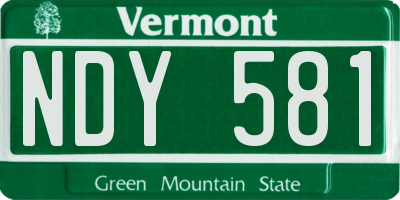 VT license plate NDY581