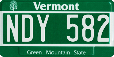 VT license plate NDY582