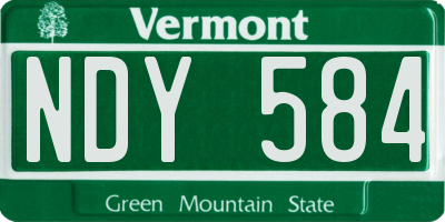 VT license plate NDY584