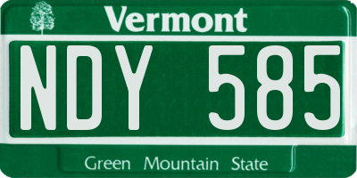 VT license plate NDY585