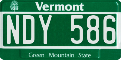 VT license plate NDY586