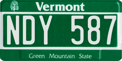 VT license plate NDY587