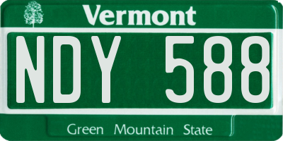 VT license plate NDY588