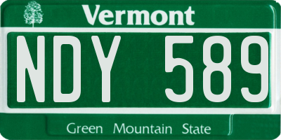 VT license plate NDY589