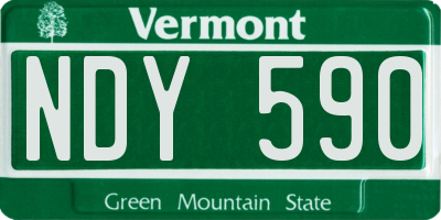 VT license plate NDY590