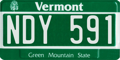VT license plate NDY591