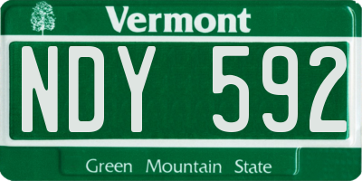 VT license plate NDY592