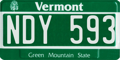 VT license plate NDY593