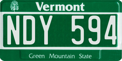 VT license plate NDY594