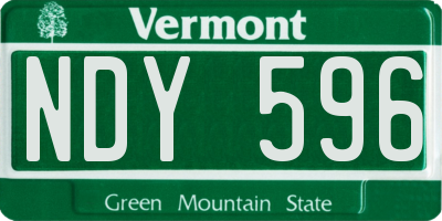 VT license plate NDY596