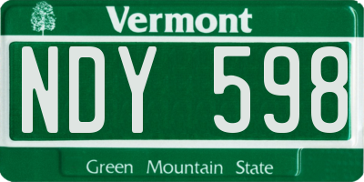 VT license plate NDY598