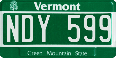VT license plate NDY599