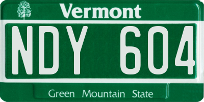 VT license plate NDY604
