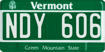 VT license plate NDY606