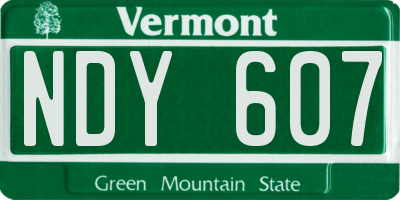 VT license plate NDY607