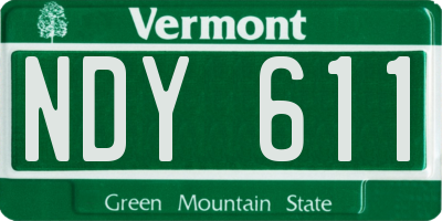 VT license plate NDY611