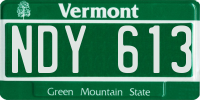 VT license plate NDY613