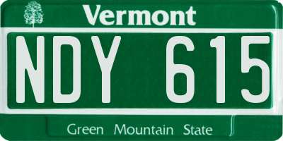 VT license plate NDY615