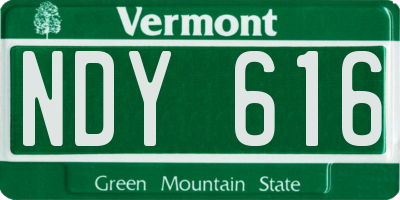 VT license plate NDY616