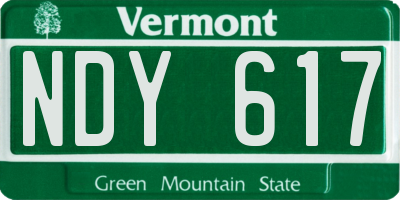 VT license plate NDY617