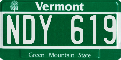 VT license plate NDY619