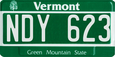 VT license plate NDY623