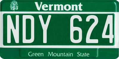 VT license plate NDY624