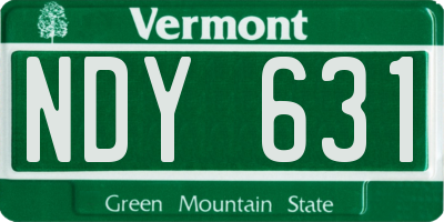 VT license plate NDY631