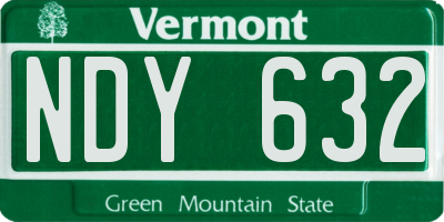 VT license plate NDY632