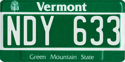 VT license plate NDY633