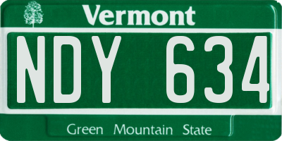 VT license plate NDY634