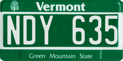 VT license plate NDY635