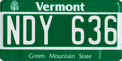 VT license plate NDY636