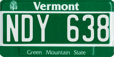 VT license plate NDY638