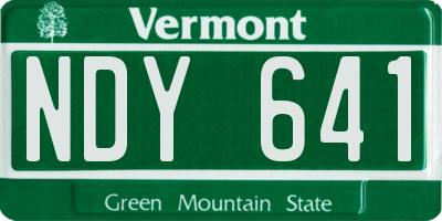 VT license plate NDY641
