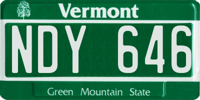 VT license plate NDY646