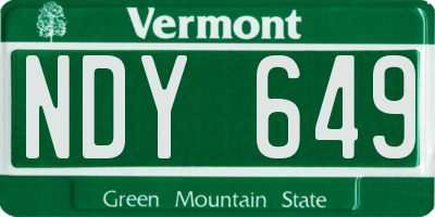 VT license plate NDY649