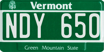 VT license plate NDY650