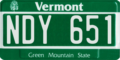 VT license plate NDY651