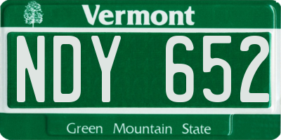 VT license plate NDY652
