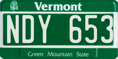 VT license plate NDY653