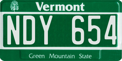 VT license plate NDY654