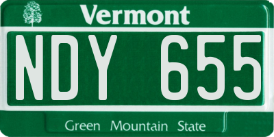 VT license plate NDY655